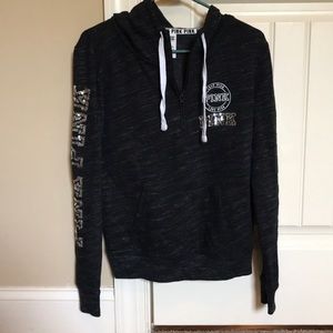 hooded 1/4 zip jacket
